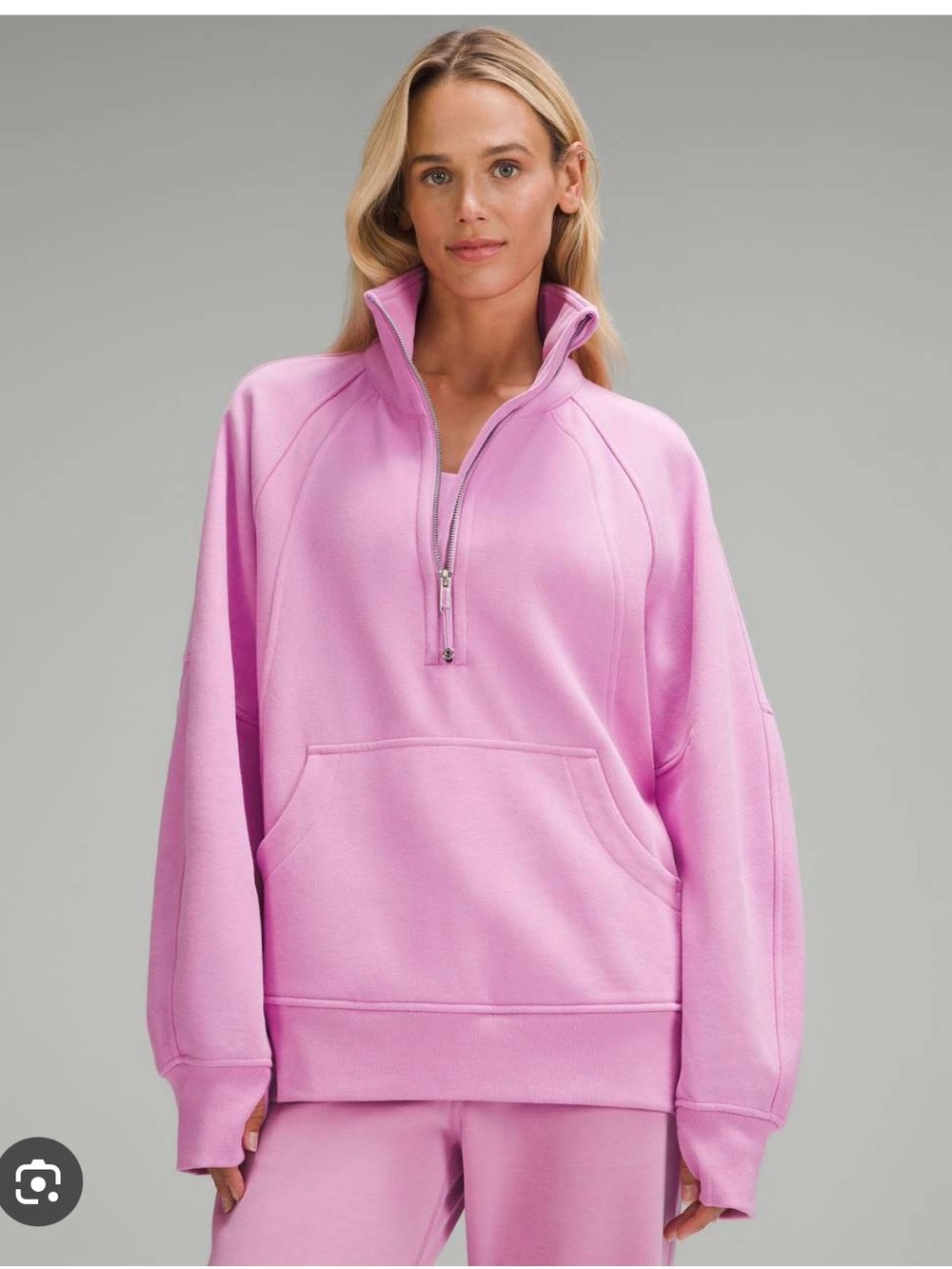 Lululemon Scuba Oversized Funnel-Neck Half Zip Long Dahlia Mauve - XS/S